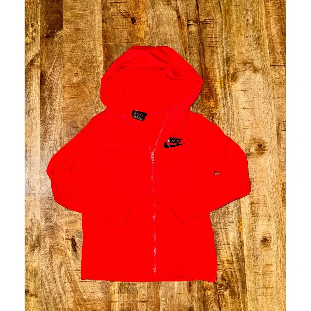 Nike Kids Red Fleece Full Zip Hoodie Jacket AA0064-696 Size Small S